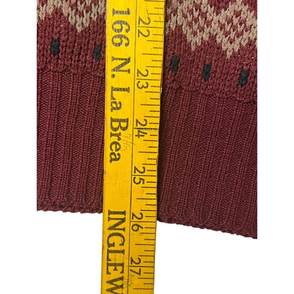 VTG Stoneriver Outfitters Men L Maroon Blue Patterned Crew Sweater Acrylic 80's - Picture 9 of 16